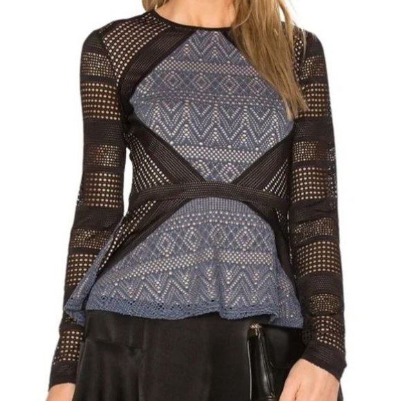 BCBGMAXAZRIA / Maira Peplum Top / Sz L - Picture 1 of 4